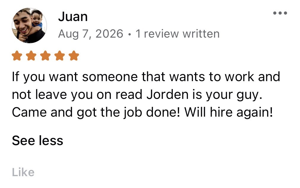 Five-star Facebook Marketplace review from Juan